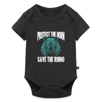 Protect the Horn - Save the Rhino - Awareness - Baby Premium short-sleeve bodysuit - black - Front