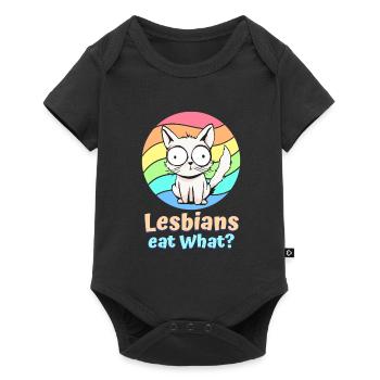 Lesbians Eat What Cat Funny Humor Pun LGBTQ Pride - Baby Premium short-sleeve bodysuit - black - Front