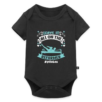 Laissez tout sur le motif Reformer Pilates - Body à manches courtes Premium Bébé - noir - Devant