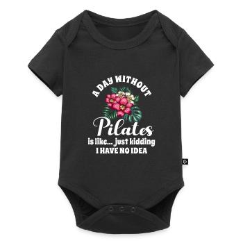 A Day Without Pilates Floral Motif Humor - Baby Premium short-sleeve bodysuit - black - Front