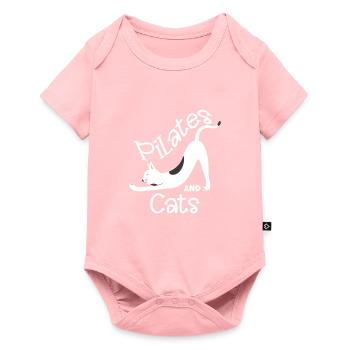 Motif de relaxation Pilates et chats - Body à manches courtes Premium Bébé - rose - Devant
