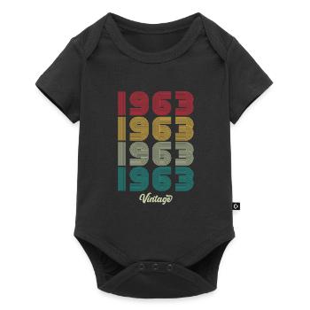 61 ans vintage 1963 édition limitée 61ème - Body à manches courtes Premium Bébé - noir - Devant