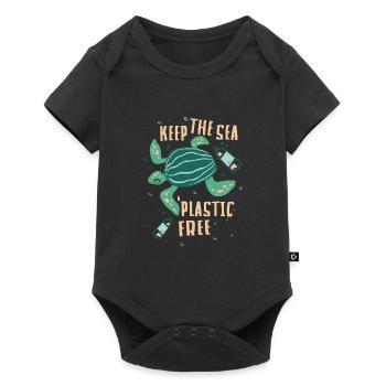Keep The Sea Plastic Free Turtle Motif - Baby Premium short-sleeve bodysuit - black - Front