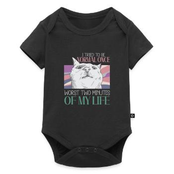 Being Normal Was Yesterday Funny Cat Saying - Baby Premium short-sleeve bodysuit - black - Front