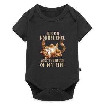Being Normal Was Yesterday Funny Cat Saying - Baby Premium short-sleeve bodysuit - black - Front