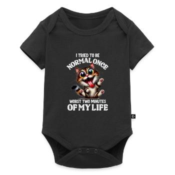 Being Normal Was Yesterday Funny Cat Saying - Baby Premium short-sleeve bodysuit - black - Front