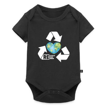 Recycler Logo Recycler Symbole Jour de la Terre - Love - Body à manches courtes Premium Bébé - noir - Devant