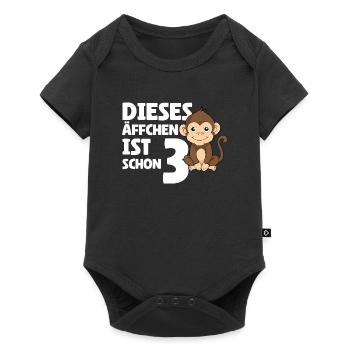 3rd birthday 2021 - This monkey is already 3 - Baby Premium short-sleeve bodysuit - black - Front