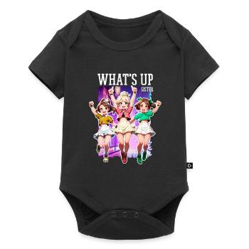 Whats Up Sister Funny Trendy Streamer Cute Girl - Baby Premium short-sleeve bodysuit - black - Front