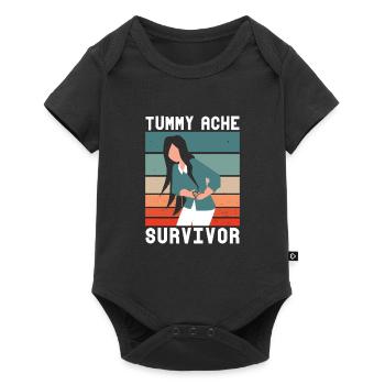 Survivant de la douleur abdominale fort et courageux - Body à manches courtes Premium Bébé - noir - Devant