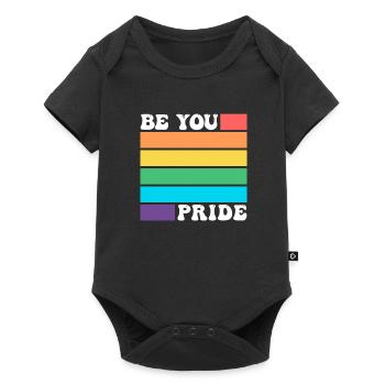 Be You LGBTQ Gay Lesbian Pride Ally Rainbow Flag - Baby Premium short-sleeve bodysuit - black - Front