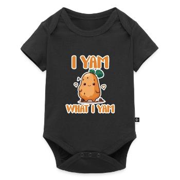 I Yam Qu’est-ce que je Yam Patate douce mignonne - Body à manches courtes Premium Bébé - noir - Devant