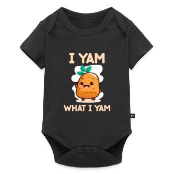 I Yam Qu’est-ce que je Yam Patate douce mignonne - Body à manches courtes Premium Bébé - noir - Devant