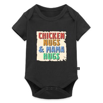 Nugs de poulet et câlins de maman - Body à manches courtes Premium Bébé - noir - Devant