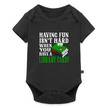 Fun isn't hard with a library card - Baby Premium short-sleeve bodysuit - black - Front