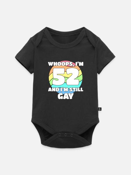 Funny Gay Pride - 52nd Birthday 52 BDay Lesbian - Baby Premium short-sleeve bodysuit - black