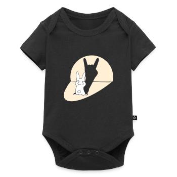 Lapin drôle avec une ombre rock’n’roll - Body à manches courtes Premium Bébé - noir - Devant