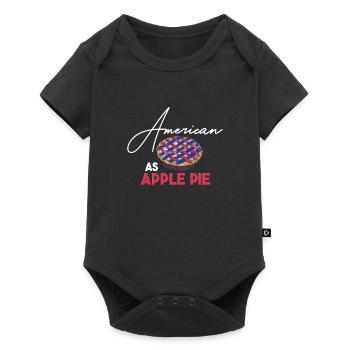 Graphique américain en tant que tarte aux pommes en rouge et vert - Body à manches courtes Premium Bébé - noir - Devant