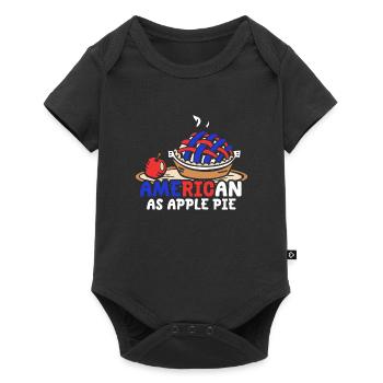 Graphique américain en tant que tarte aux pommes en rouge et vert - Body à manches courtes Premium Bébé - noir - Devant