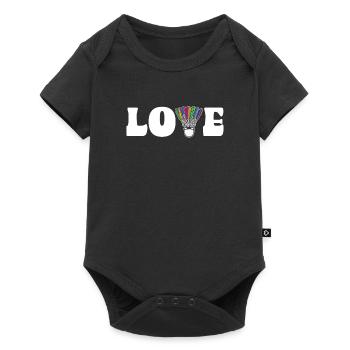 Amour Badminton Volant Coloré - Body à manches courtes Premium Bébé - noir - Devant