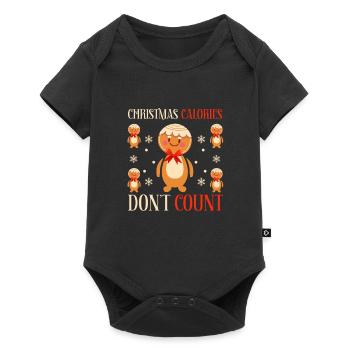Christmas calories don't count any funnier - Baby Premium short-sleeve bodysuit - black - Front