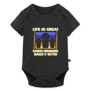 Life Is Great Cardio Drumming Makes It Better - Baby Premium short-sleeve bodysuit - black - Front