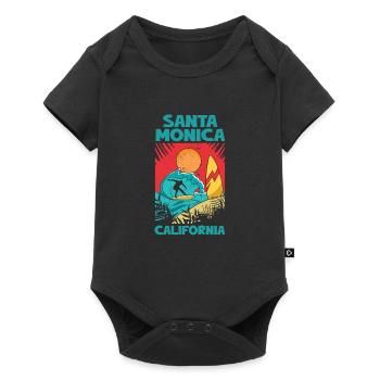 Santa Monica Surfing California Sun Sea - Baby Premium short-sleeve bodysuit - black - Front