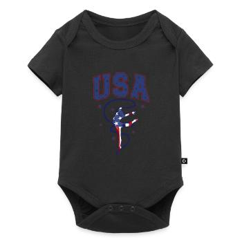 États-Unis Gymnastique Patriots Stars Feux d’artifice - Body à manches courtes Premium Bébé - noir - Devant