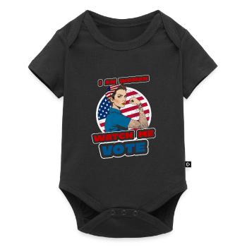 I'm a woman, see me elect. Strong - Baby Premium short-sleeve bodysuit - black - Front