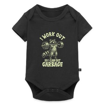 Ich Trainiere Damit Ich Müll Essen Kann - - Baby Premium Kurzarmbody - Schwarz - Vorne