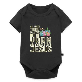 Alles Was Ich Heute Brauche Ist Ein Bisschen Garn - Baby Premium Kurzarmbody - Schwarz - Vorne