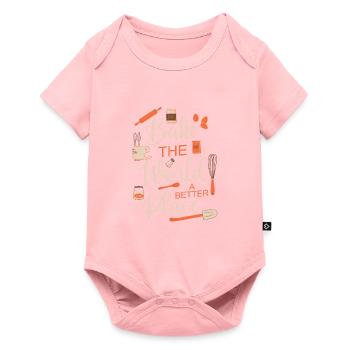 Cuire le monde un meilleur endroit – Cuisiner pour un - Body à manches courtes Premium Bébé - rose - Devant