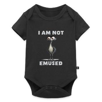 Émeu humoristique disant que je ne suis pas passionné - Body à manches courtes Premium Bébé - noir - Devant