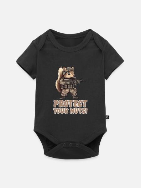 Protégez votre Nuts Ninja Squirrel - Body à manches courtes Premium Bébé - noir