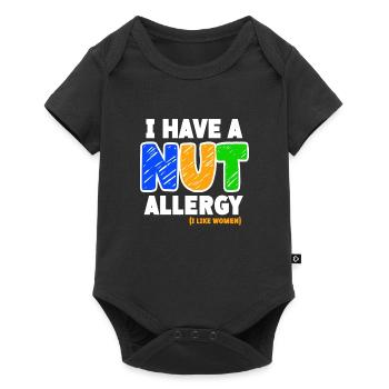I have a nut allergy funny saying for - Baby Premium short-sleeve bodysuit - black - Front
