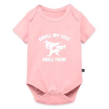 Humour Karaté : Sens mes pieds, sentez-les ! - Body à manches courtes Premium Bébé - rose - Devant