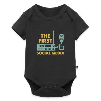 The First Social Media Radio Microphone Retro - Baby Premium short-sleeve bodysuit - black - Front