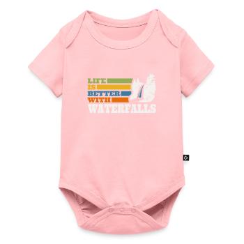 La vie est meilleure avec des cascades de nature - Body à manches courtes Premium Bébé - rose - Devant