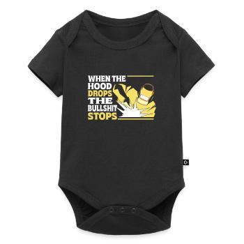 When the helmet drops, the nonsense stops more creative - Baby Premium short-sleeve bodysuit - black - Front