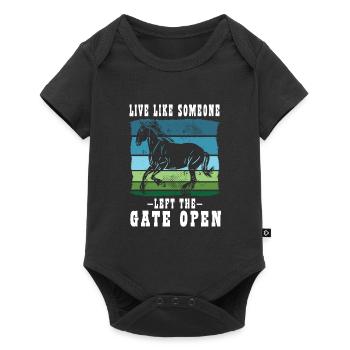 Live as someone left the gate open Horse - Baby Premium short-sleeve bodysuit - black - Front