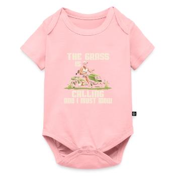 La pelouse m’appelle et je dois tondre - Body à manches courtes Premium Bébé - rose - Devant