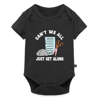We can't all just get along well - Baby Premium short-sleeve bodysuit - black - Front