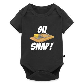 Oh Snap Funny Cartoon Style With Mousetrap - Baby Premium short-sleeve bodysuit - black - Front