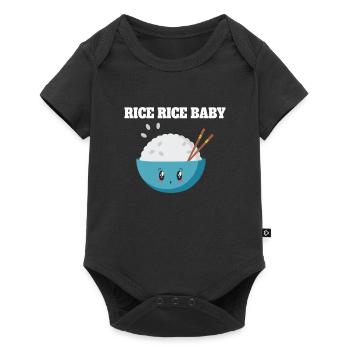 Riz Riz Bébé Mignon Bol Illustration - Body à manches courtes Premium Bébé - noir - Devant