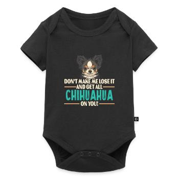 L'humour chihuahua ne me fait pas paniquer - Body à manches courtes Premium Bébé - noir - Devant