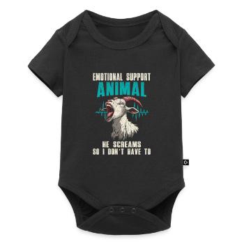 Emotional Support Animal Goat Cries For Me - Baby Premium short-sleeve bodysuit - black - Front