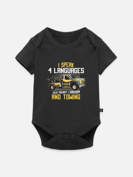 Ich Spreche 4 Sprachen: Englisch, Profanity, - Baby Premium Kurzarmbody - Schwarz