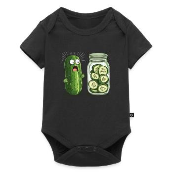 Concombre surpris regardant l’humour du pot de concombre - Body à manches courtes Premium Bébé - noir - Devant