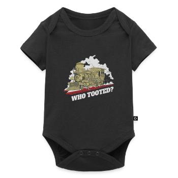 Historic steam locomotive with humor - Who Tooted? - Baby Premium short-sleeve bodysuit - black - Front
