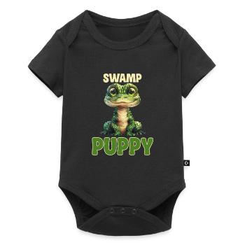 Mignon chiot des marais bébé crocodile dessin animé - Body à manches courtes Premium Bébé - noir - Devant